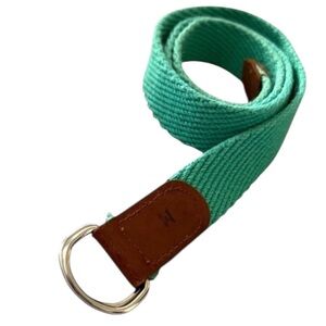 EDDIE BAUER  Kelly Green Double D Ring. Belt Women’s Size Medium 1732-25